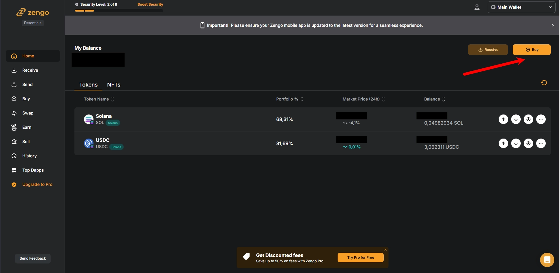 Purchase crypto with Zengo