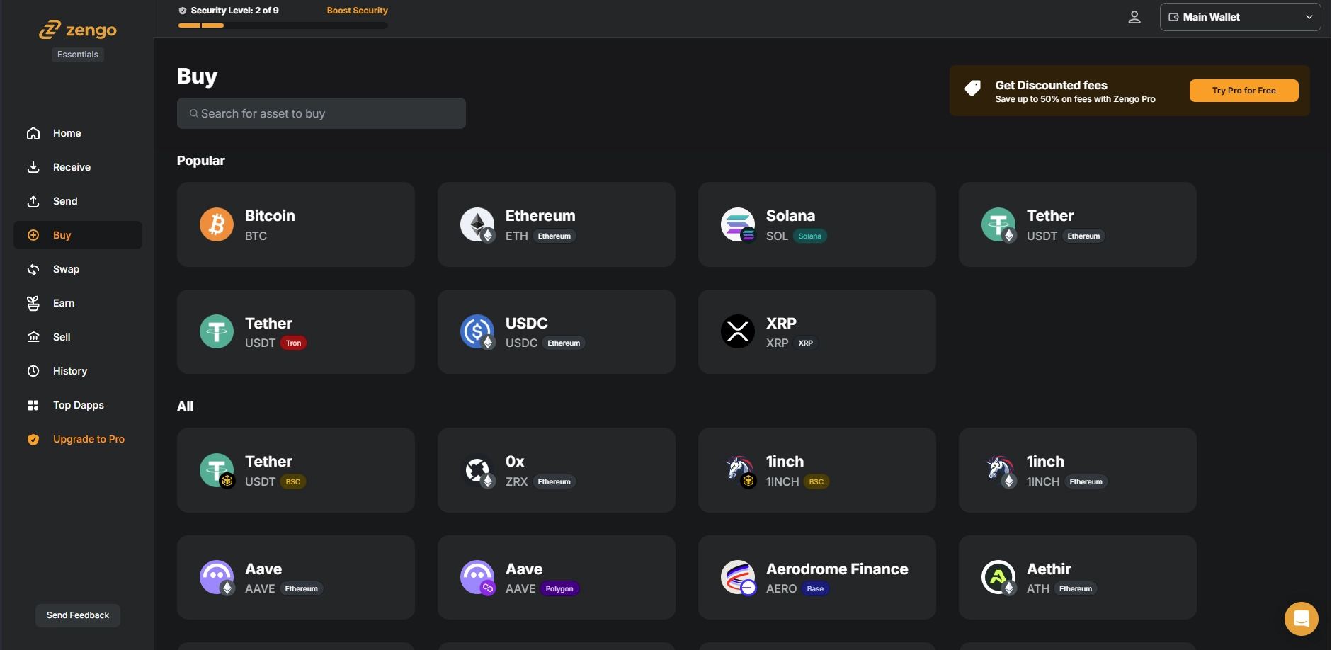 Purchase crypto with Zengo